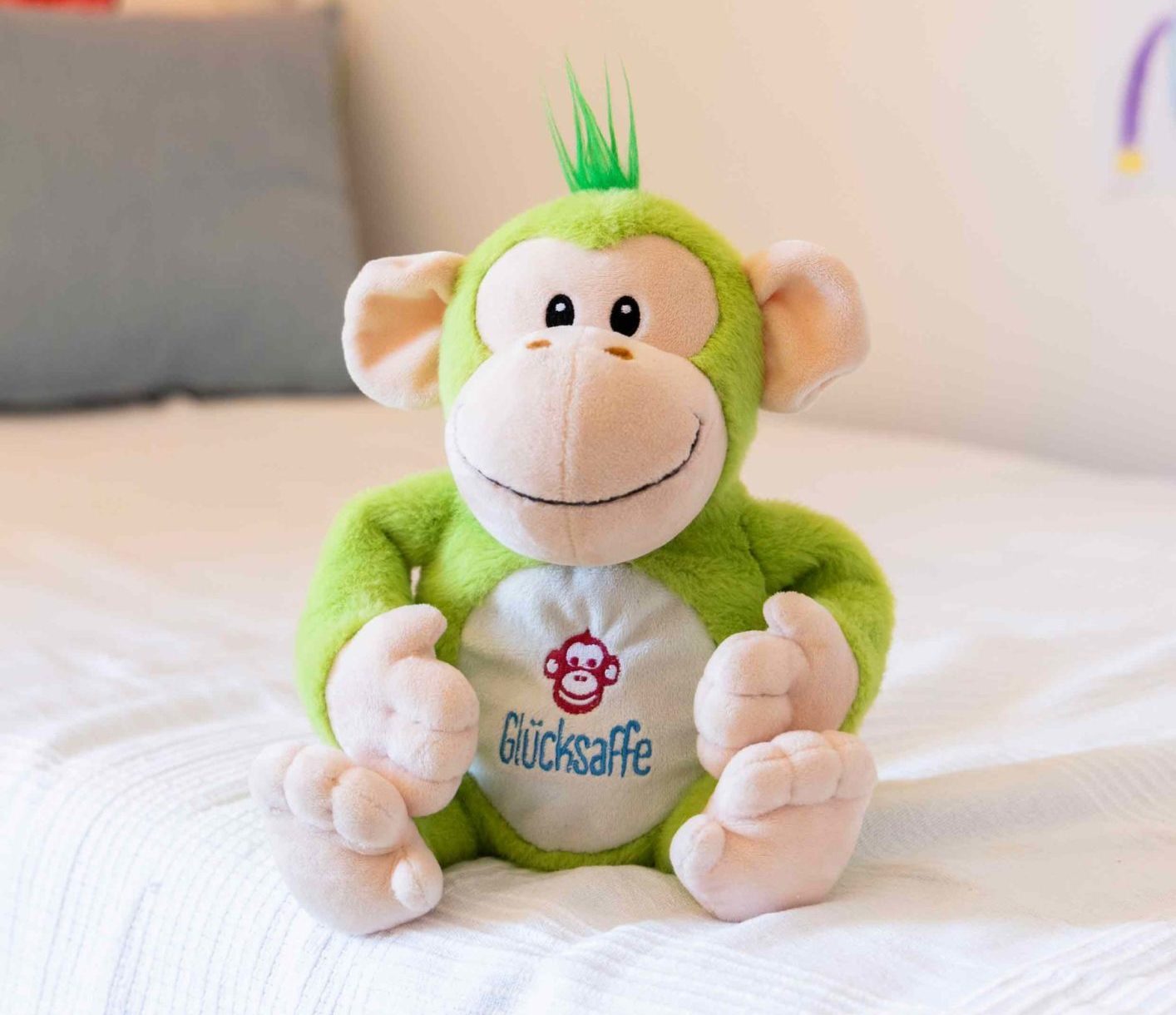 Lucky monkey - functional stuffed animal with echobell technology